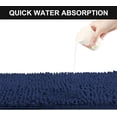 thumbnail image 3 of Bath Mat Non Slip Bathroom Mat Waterproof Bath Rugs Bathroom Absorbent Soft Foot Bath two-piece Dark Blue, 3 of 7