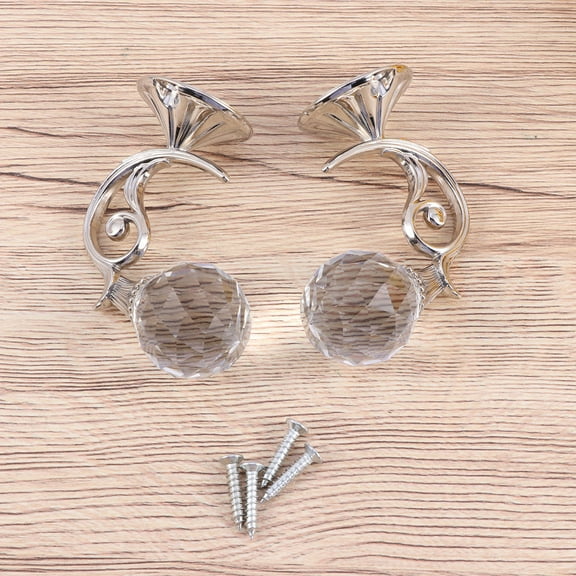 CTIRCHIU Crystal Glass and Metal Curtain Holdback Wall Mounted Tieback Hook for Home Decor Assorted Colors 2.5 Inch