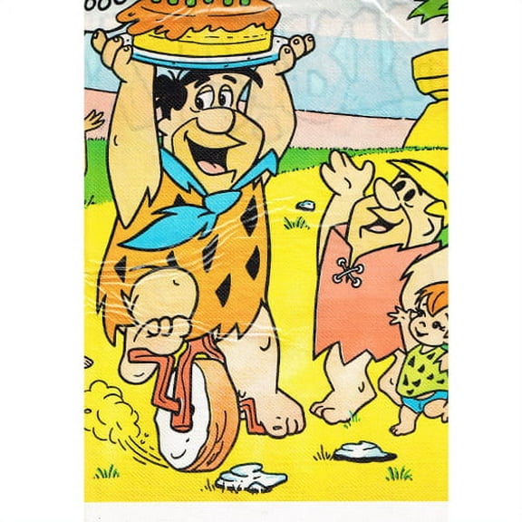 Flintstones Vintage 1980 'Happy Birthday' Group Paper Table Cover (1ct)