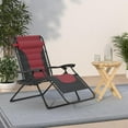 thumbnail image 2 of Oversized Padded Zero Gravity Chair, Folding Outdoor Patio Recliner, XL Anti Gravity Lounger for Backyard w/Headrest, Cup Holder, Side Tray, Polyester Mesh - Burgundy, 2 of 16