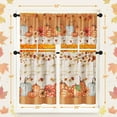 thumbnail image 5 of Fall Kitchen Window Curtains and Valances Set 36 Inch, Vintage Pumpkins Maple Leaves Orange Floral Short Tier Curtain for Cafe Living Room Bathroom, Autumn 3 Pieces Set Kitchen Decor, 5 of 6