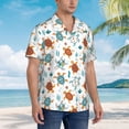 thumbnail image 6 of Uemuo Various Turtle Printed Regular Fit Short Sleeve Casual Hawaiian Shirt for Men,Aloha shirt,Tropical shirt,Floral print shirt,Vacation Beach shirt-XX-Large, 6 of 9