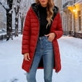 thumbnail image 5 of Brnmyaeo Women Long Puffer Coat Winter Warm Full Zip Up Hooded Jacket Fashion Thick Fleece Lined Long Sleeve Quilted Coats with Pockets, 5 of 6