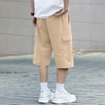 thumbnail image 4 of Yievot Men's Cargo Shorts Summer Drawstring Elastic Waist Loose Fit Casual Shorts with Multi Pockets, 4 of 8