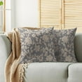thumbnail image 2 of Vintage Floral Block Print Pillow Covers 16x16 Set of 2 Grey Brown Cream Flower Pattern Rustic Old Style Decorative Throw Pillow Cases Outdoor Farmhouse Decoration for Sofa Couch Bed, 2 of 6