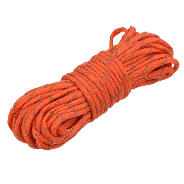 Cuerda de Carpa Unique Bargains 49.2 Pies 4mm Reflectante Naranja Rojo