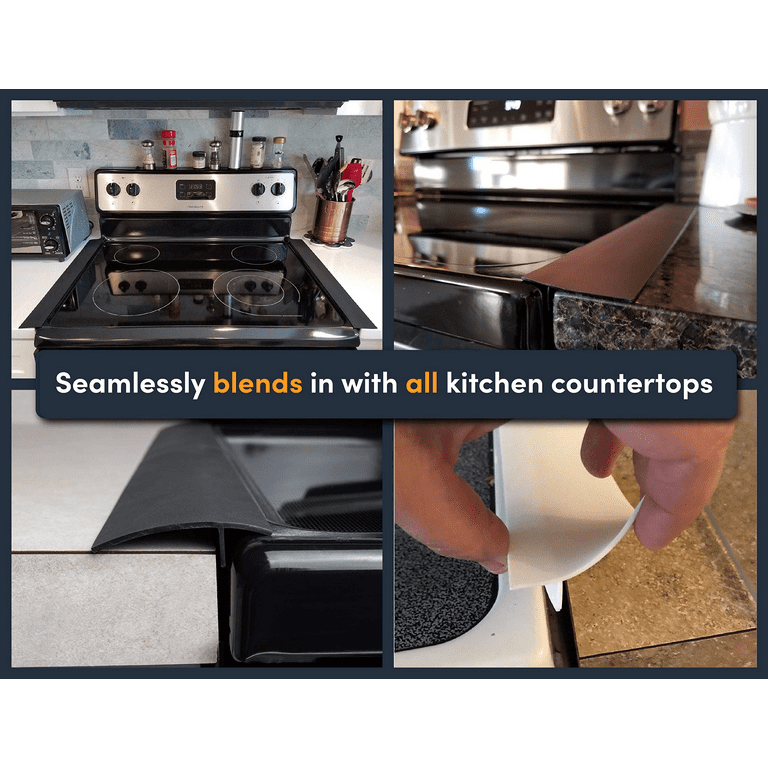 Silicone Stove Gap Cover X-Protector – 50” x 2 Guard Between Stove and Counter – Self-Adhesive Premium Counter Gap Filler – Heat Resistant Oven
