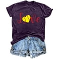thumbnail image 1 of Mujeres Impreso Casual Top, Manga Corta Crew Cuello Blusa para la Primavera Y el Verano Desgaste, Ligero Imitación Algodón Moda Tee, 1 of 2