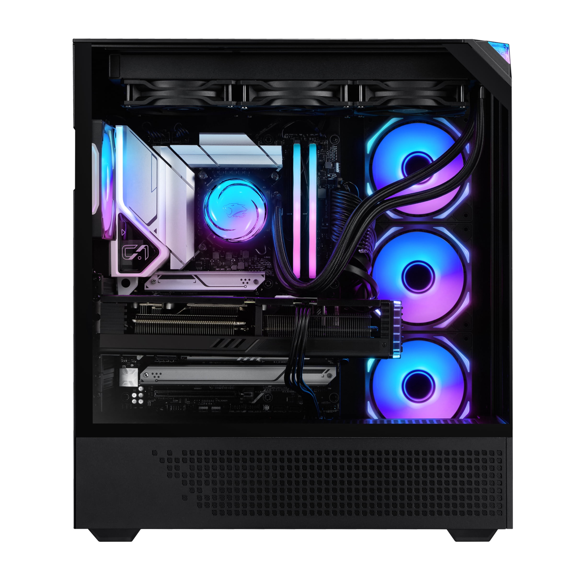 iBUYPOWER Element Pro Black Gaming PC Desktop Computer Intel i9 14900KF, NVIDIA GeForce RTX 5070 12GB, 32GB RAM, 2TB SSD, Windows 11 EPBI9N5701