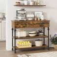 thumbnail image 2 of 39.4" Narrow Console Table with 2 Drawers,Sofa Table,Small Entryway Table with 3Tier Storage Shelves,Behind Couch Table,for Living Room,Hallway,Brown, 2 of 7
