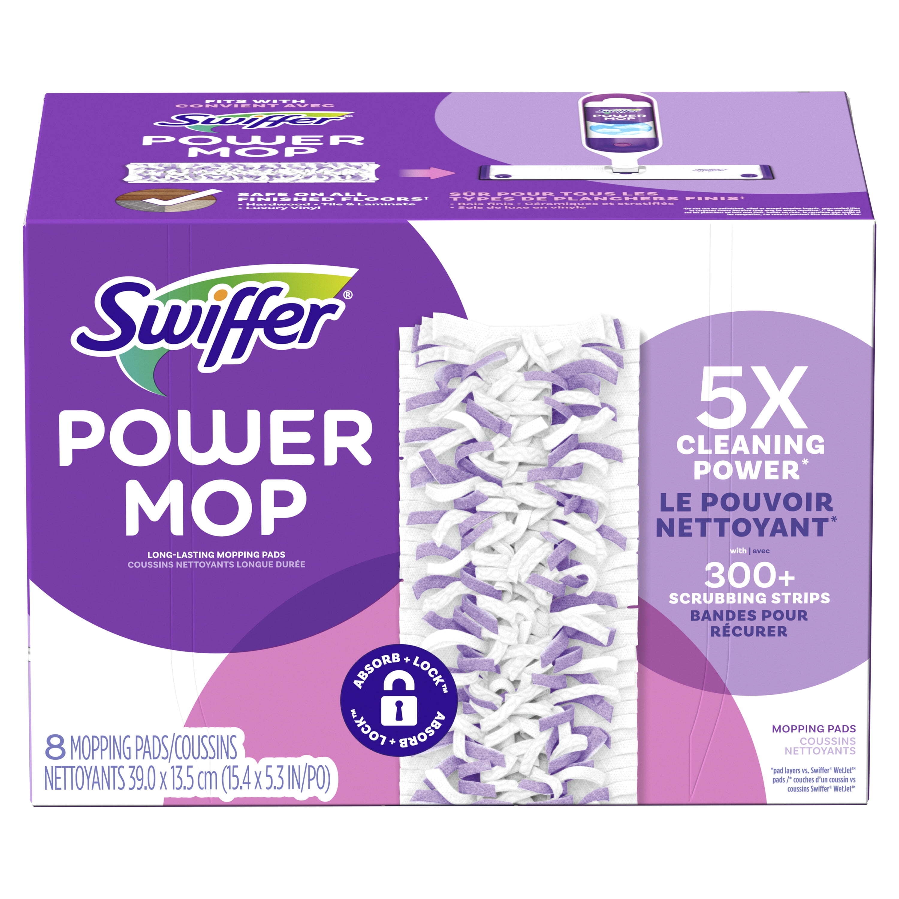 8 Pack Reusable Mop Pads Compatible With Swiffer Sweeper Mop, Dry And