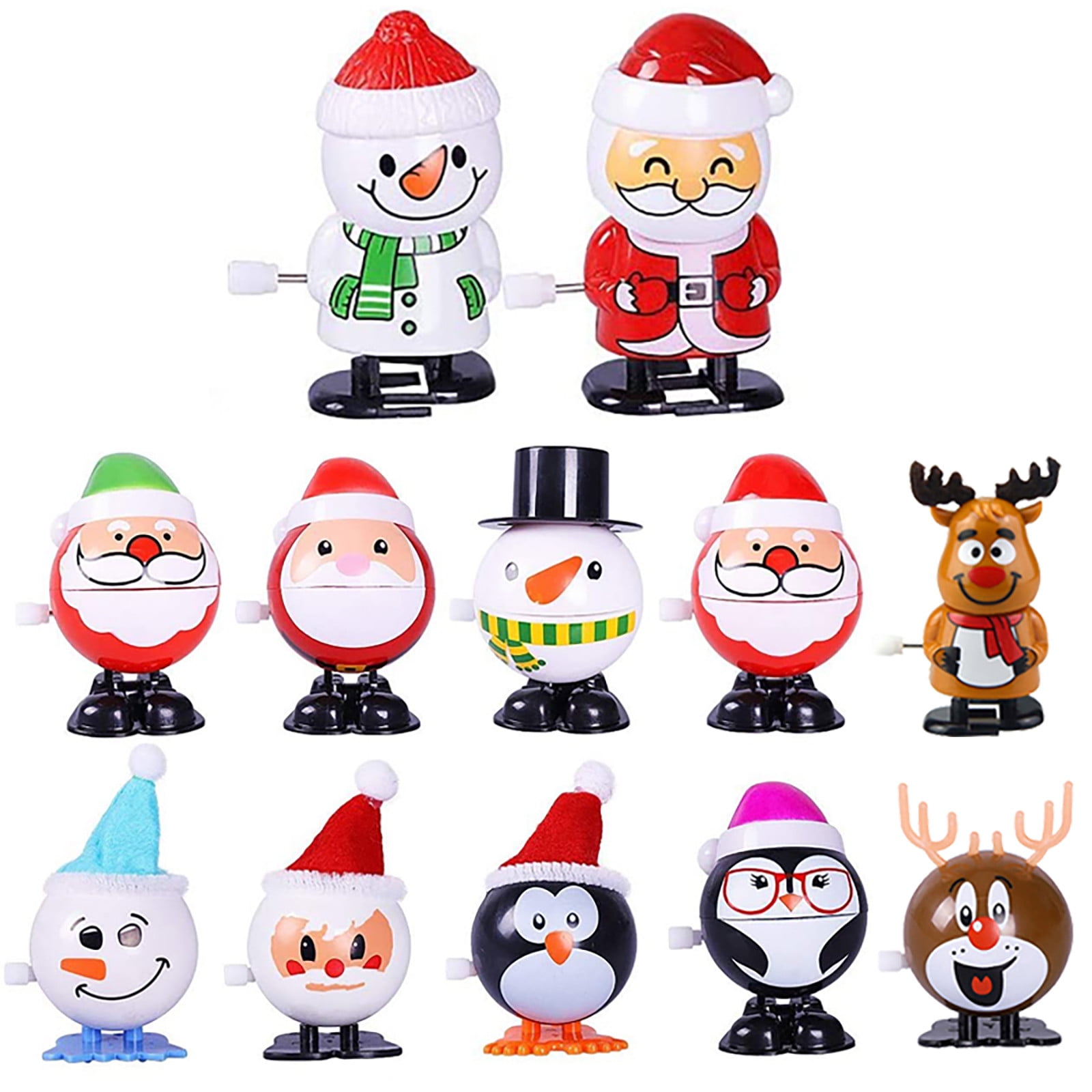 THE TWIDDLERS - 8 Christmas Wind Up Toys in Assorted Xmas Designs