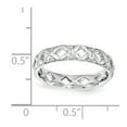 thumbnail image 4 of White Sterling Silver Ring Band Stackable Expressions Carved, 4 of 4