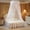 White, variant on Bed Canopy Lace Crown Mosquito Net, Round Hoop Princess Play Tent Netting Mesh Drape Cover Dome Curtains Baby Kids bedroom Decor for Girls, Size 27.5 "x 102" (top diameter x height)