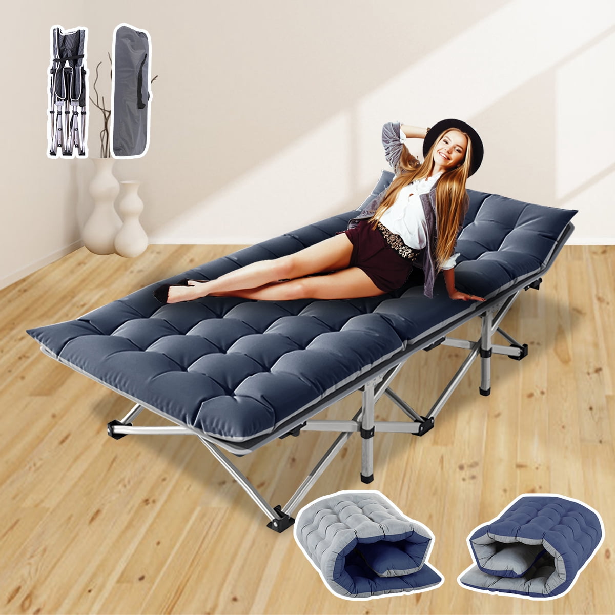 ABORON Folding Camping Cot for Adults 800lbs, Heavy Duty 28" Extra Wide ...
