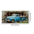 thumbnail image 2 of zhangmingg Easter Blue Truck Garage Door Banner with Rabbit and Colorful Eggs Decoration for Spring Holiday, 2 of 6