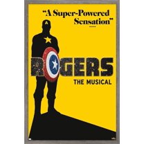 Marvel Hawkeye - Rogers The Musical Playbill Wall Poster, 14.725" x 22.375", Framed