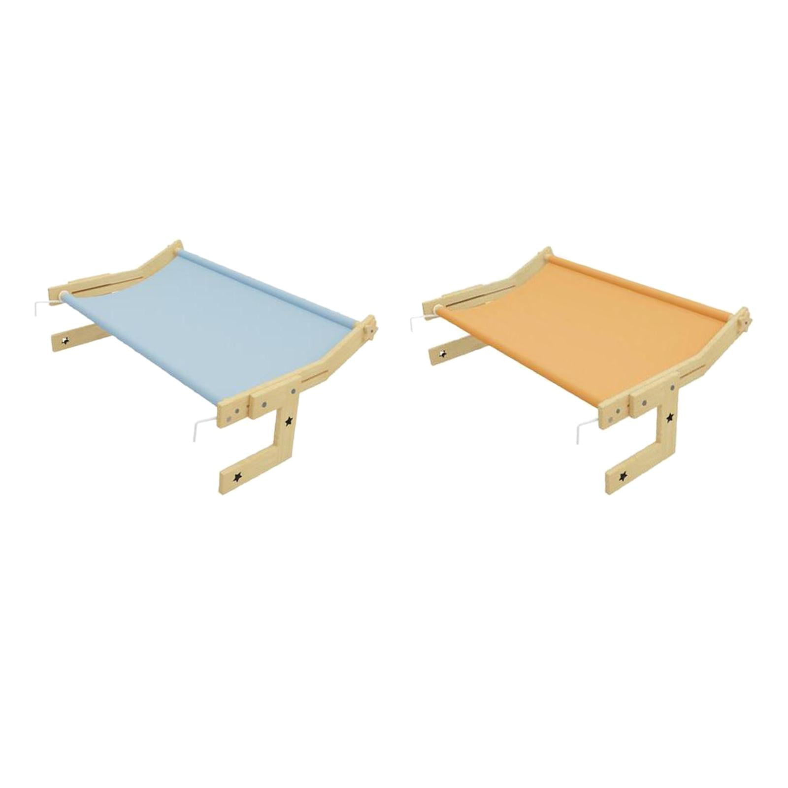 Bvdfgk 2x Pet Cat Window Perch Removable Lounge Kitten Sleeping Beds Shelf Sturdy Washable Mat Window Chair Hanging Bed Hammock for Bedroom Sunbath S Blue and S of Orange