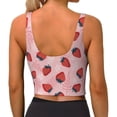 thumbnail image 4 of Picia Strawberries Sports Bra for Women,Padded Strappy Sports Bras Medium Support Yoga Bra with Removable Cups,Running Yoga Bra-Large, 4 of 9