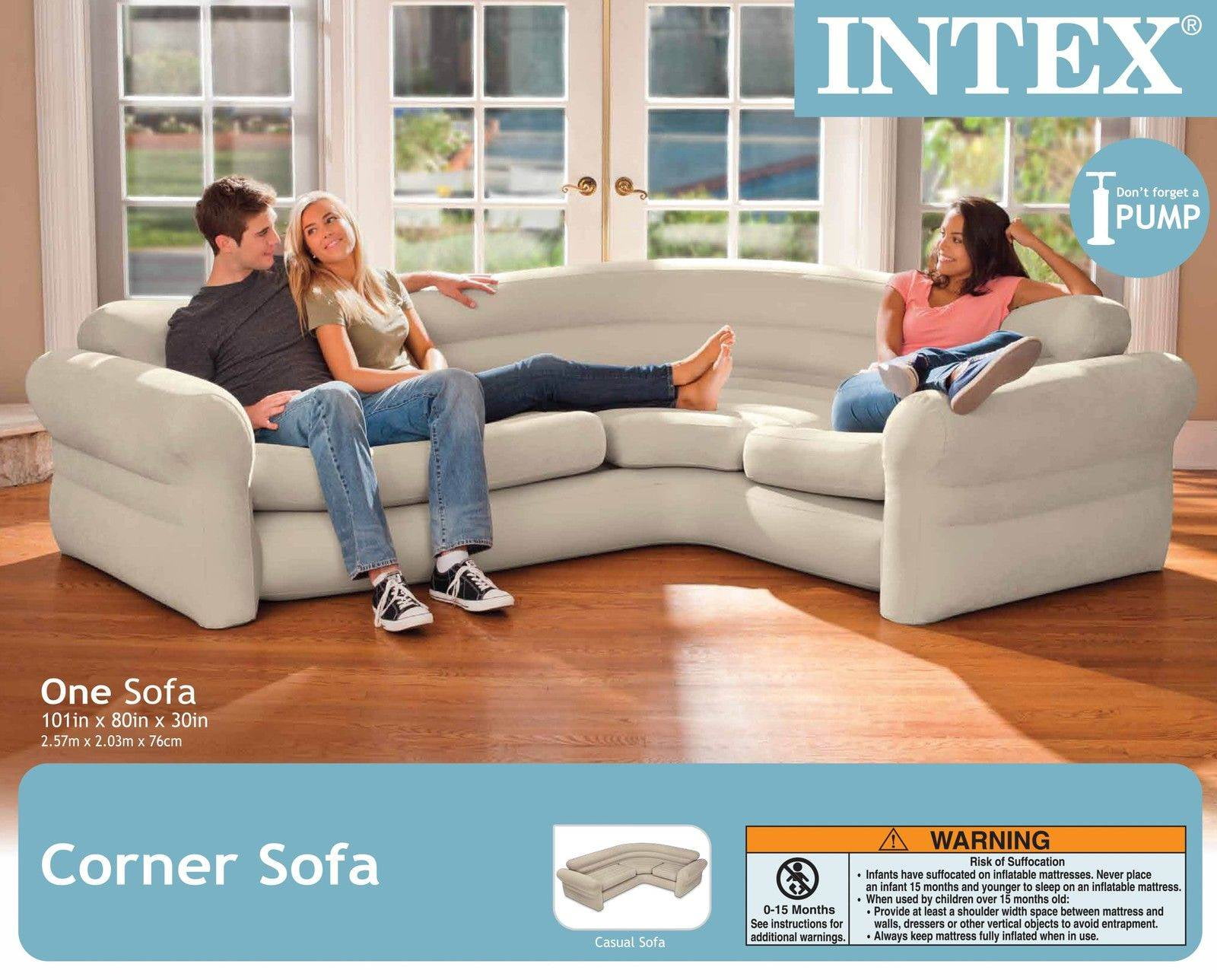 Intex Inflatable Corner Sectional Sofa Queen Inflatable Pull Out