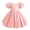 Pink, variant on IBTOM CASTLE Toddler Girls Satin Short Puff Sleeve Flower Girl Dress Baby Girl Birthday Party Ruffle Formal Bowknot Wedding Guest Dress 2-3T White