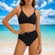 thumbnail image 1 of Traje de baño tankini de cintura alta dividido para mujer, color sólido, conservador y moderno, traje de baño de dos piezas para mujer, trajes de baño tankini para mujer, traje de baño de 2 piezas par, 1 of 7