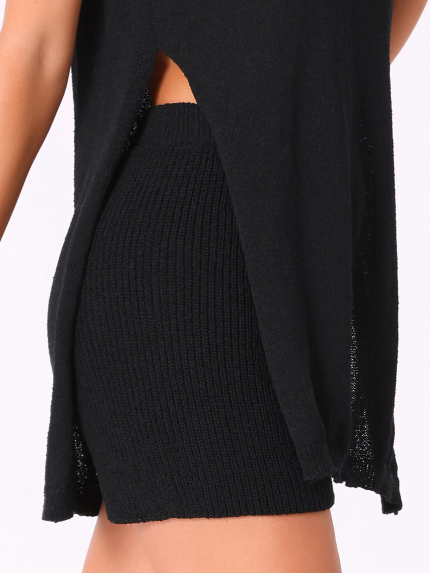 DARING DIVA Tank Top Lounge Set Sleeveless Stretchy Knit 2 Piece Outfits S Black