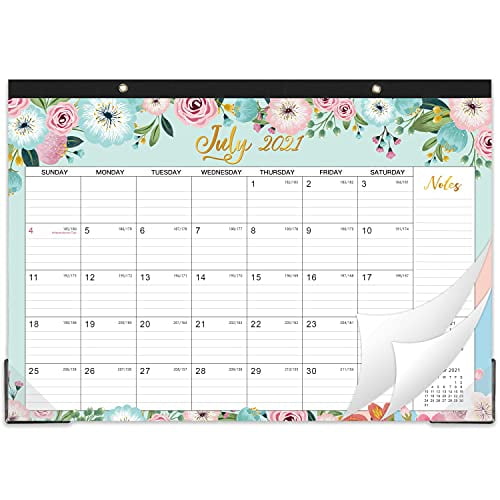 Desk Calendar July 2019-2020 17 x 12 Teacher Monthly Desk Pad Calendar Academic Year,18 Month Large Size,Ruled Blocks Desk Calendar 2019-2020 