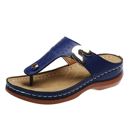 

Women s Sandals Summer 2023 Thick Heel Flip Flops Bohemian Open Toe Roman Shoes Casual Beach Sandals