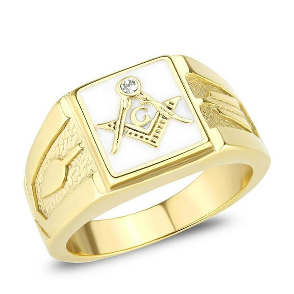 Mens Gold Rings Stainless Steel Masonic Anillo Oro Compromiso Regalo Para Hombre Acero Inoxidable