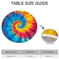 thumbnail image 6 of Colorful Rainbow Tie Dye Spiral Pattern Round Fitted Tablecloth with Elastic Edge,Dining Table Cover Waterproof,Outdoor Round Tablecloth for Camping,Dining,Indoor and Outdoor, 6 of 7
