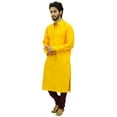 thumbnail image 4 of Atasi Ethnic Men's Yellow Kurta Pyjama Set Bollywood Designer Shirt-X-Large, 4 of 6