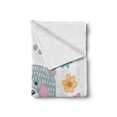 thumbnail image 2 of Polar Bear Soft Flannel Fleece Throw Blanket, Funny Doodle Bear Face with Funny Spring Flowers Kids Nursery Hand Drawn Art, Cozy Plush for Indoor and Outdoor Use, 60" x 80", Multicolor, by Ambesonne, 2 of 6