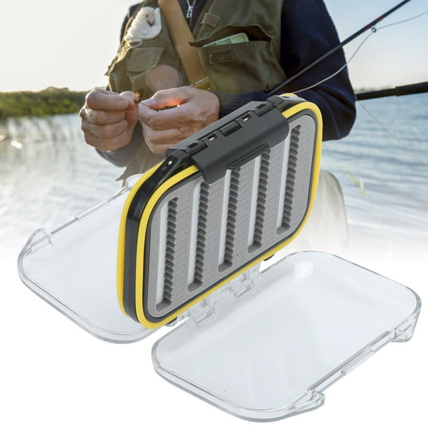 Haofy Durable Double‐sided Transparent Fly Fish Tackle Hook Storage Box Fishing Device