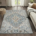 thumbnail image 3 of JONATHAN Y  Brandy Bohemian Medallion Low-Pile Machine-Washable Cream/Terra Area Rug 3 X 5 - Cream/Blue/Terra, 3 of 5