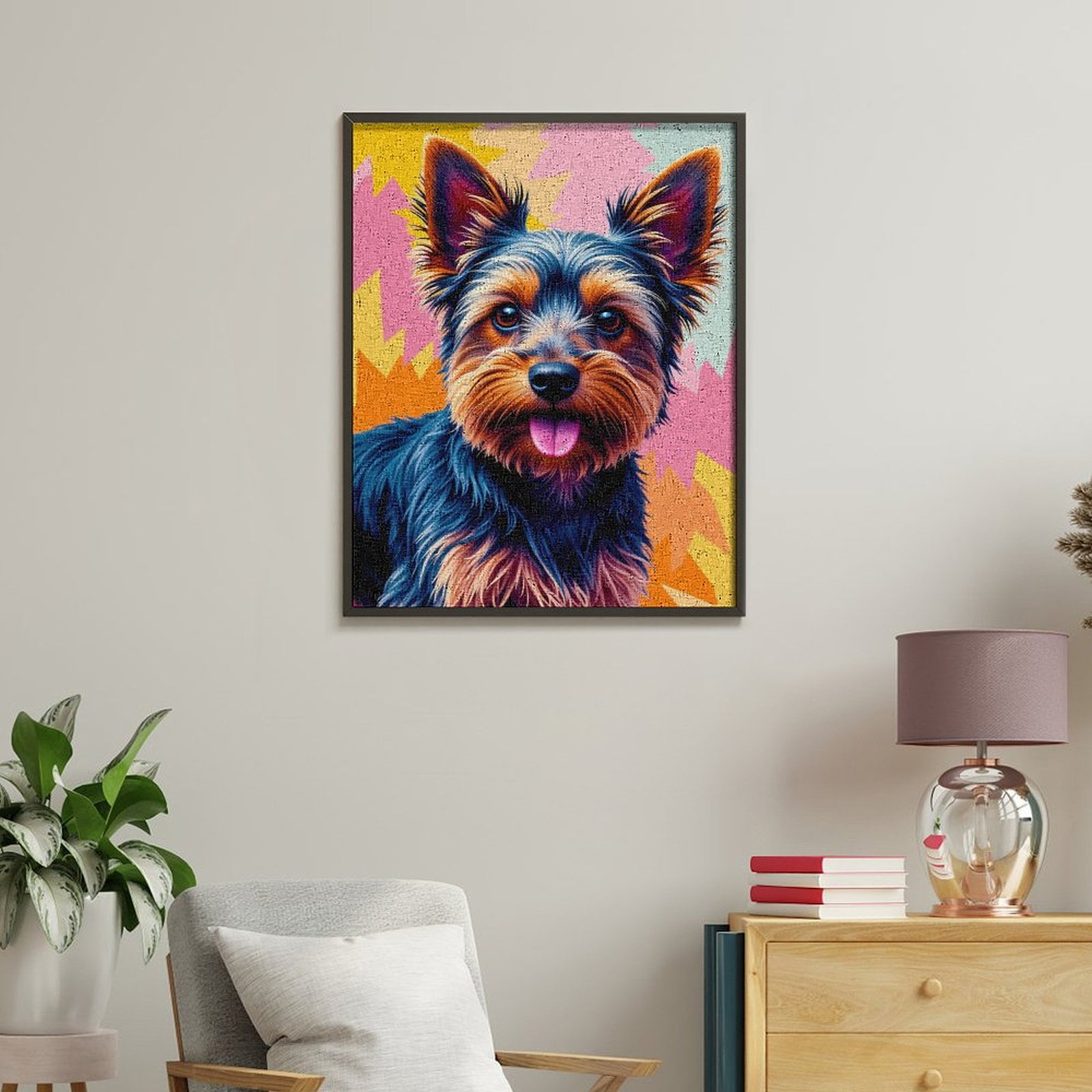 Paint By Numbers Kit for Adults Beginner - DIY Colorful Dog Portrait Art Background Canvas Painting Kits for Adults, Frameless Paint By Number for Adults for Home Wall Decor 16x20 Inch