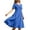 Blue, variant on Uobin Women Casual Solid Short Sleeve Long Maxi Dress Lightweight Breathable Fashion Loose Dress with Pockets