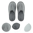 thumbnail image 3 of Unique Bargains 1 Pair Disposable Slippers Foldable Hotel Slippers for Family Gray, 3 of 5