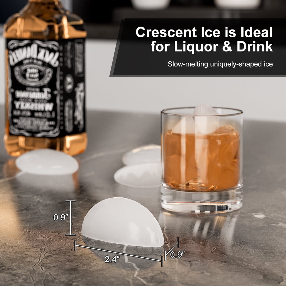 OUBID 15"W Drainless Under Counter Ice Maker, 22 lbs Storage Bin, Crescent Ice, Built-In/Freestanding Ice Maker, No Drain Required, ETL Certified, for Residential & Commercial Use
