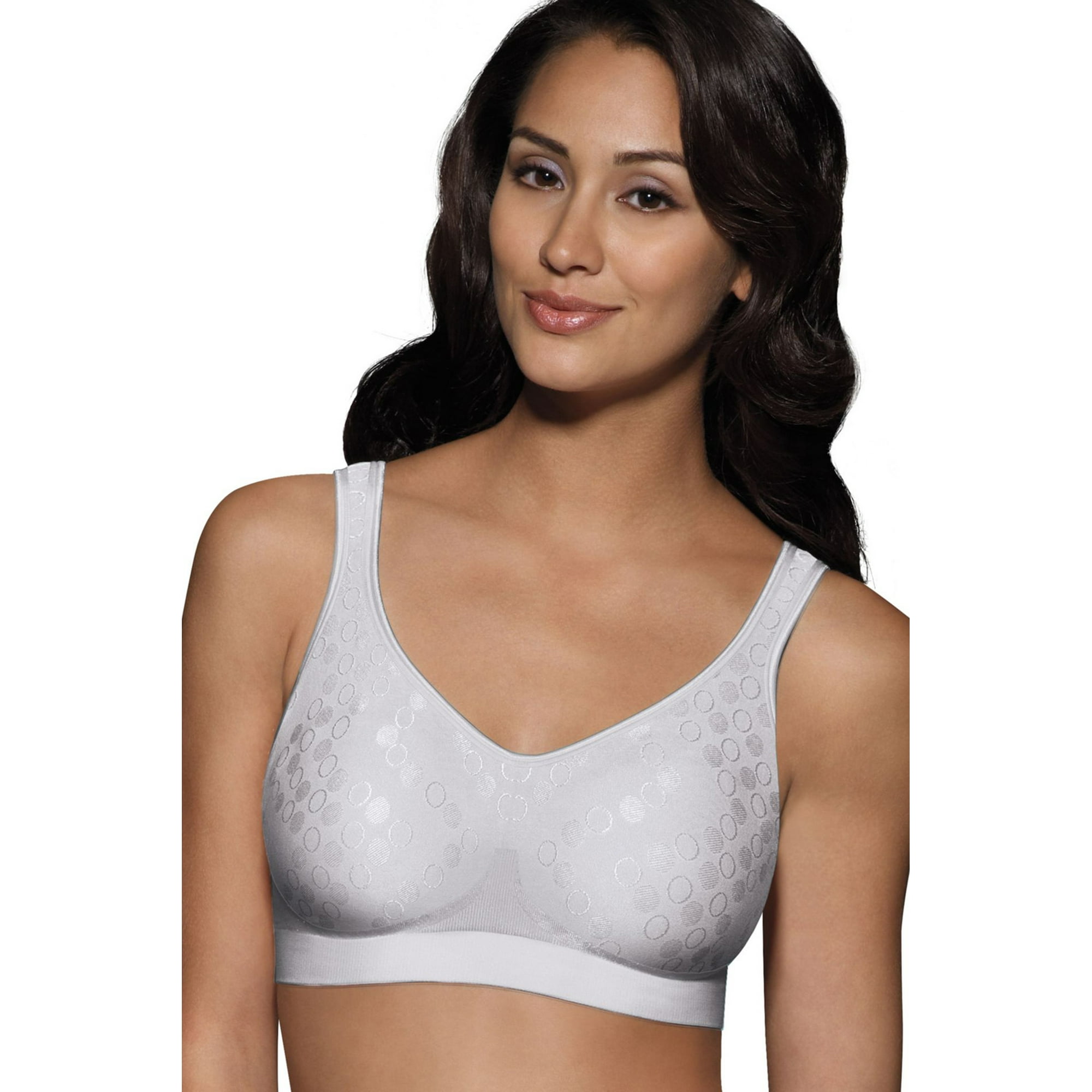 Women's Bali 3488 Comfort Revolution Shaping Wirefree Bra (Crystal Grey Dot M)