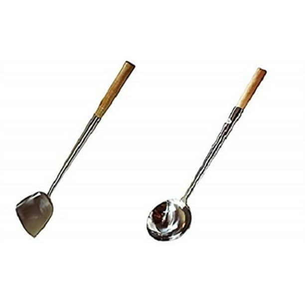 sunrise commercial grade wok ladle (ladle 18" (2) & shovel 18.5" (2