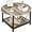 OAK, variant on Dextrus Round Coffee Table with Storage, Rustic Living Room Tables with Sturdy Metal Legs, Marble White and Gold