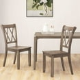 thumbnail image 2 of Costway Wooden Dining Chairs Set of 2 with Ergonomic Seat Rubber Wood Frame & High Backrest, 2 of 8