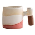 thumbnail image 1 of 2-Oz Ceramic Espresso Cups with Wood Handle for Coffee, Tea, Latte, Gift & Café Use, 1 of 7