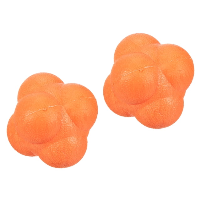 Unique Bargains Bounce Reaction Balls Coordination Training Ball Agility Trainer TPR, Orange 2 Pack