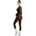 thumbnail image 3 of Women 2 Piece Seamless Ribbed Workout Sets With Zip Up Jacket High Waisted Gym Yoga Leggings, 3 of 12