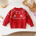 thumbnail image 6 of Ticikt Toddler Fair Isle Cable Knit Pullover Sweater Crewneck Long Sleeve Soft Warm Cozy Winter Holiday Top for Baby Boys Girls,Red, 6 of 6
