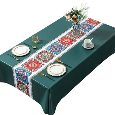 

Rectangular Tablecloth Nordic Waterproof PVC Elegant Tablecloth Wipeable Oilproof Table Cover For Dining Room Living Room Restaurant Party Picnic Banquet-C-140*220cm