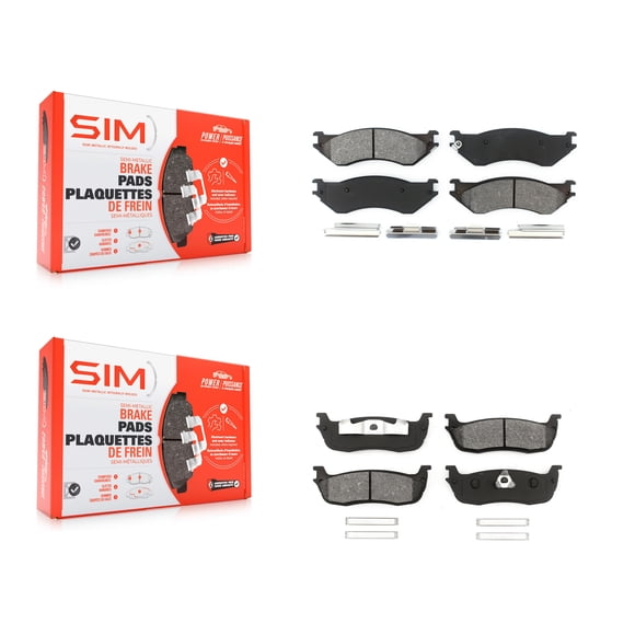 SIM Front Rear Semi-Metallic Brake Pads Kit for Car Ford F-150 F-250 HD Expedition Heritage Lincoln Navigator KSM-100305