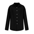 thumbnail image 5 of Amtdh Men's Cargo Shirt Solid Color Y2K Button Jacket with Bust Pockets for Men Casual Long Sleeve Lapel Collar Lightweight Blouses Mens Breathable Tops Black_cool M, 5 of 6